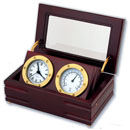 <b>LINEA  DEL TEMPO</b> - Часы и термометр в деревянной шкатулке A9033